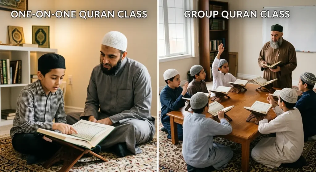 One-On-One Vs Group Quran Classes –  Which Format Actually Gets Results?